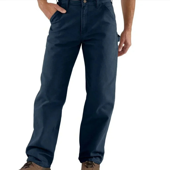 Carhartt Pants Washed Work Utility Dungaree Straight Leg Midnight Blue 42 x 30 - Picture 8 of 8